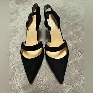 GORGEOUS BLACK ANJALINA VEAU VELOUR LOUBOUTIN HEELS SIZE 7.